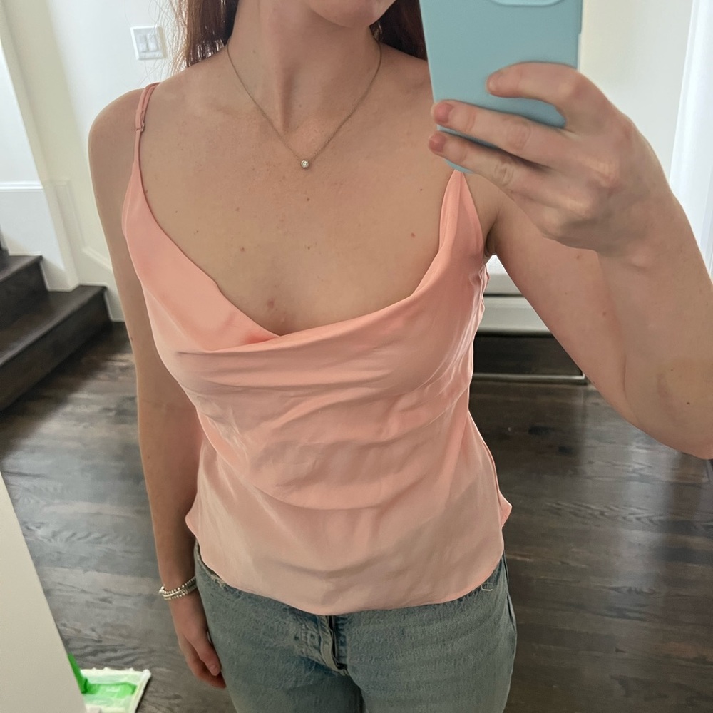 Pink satin top!
